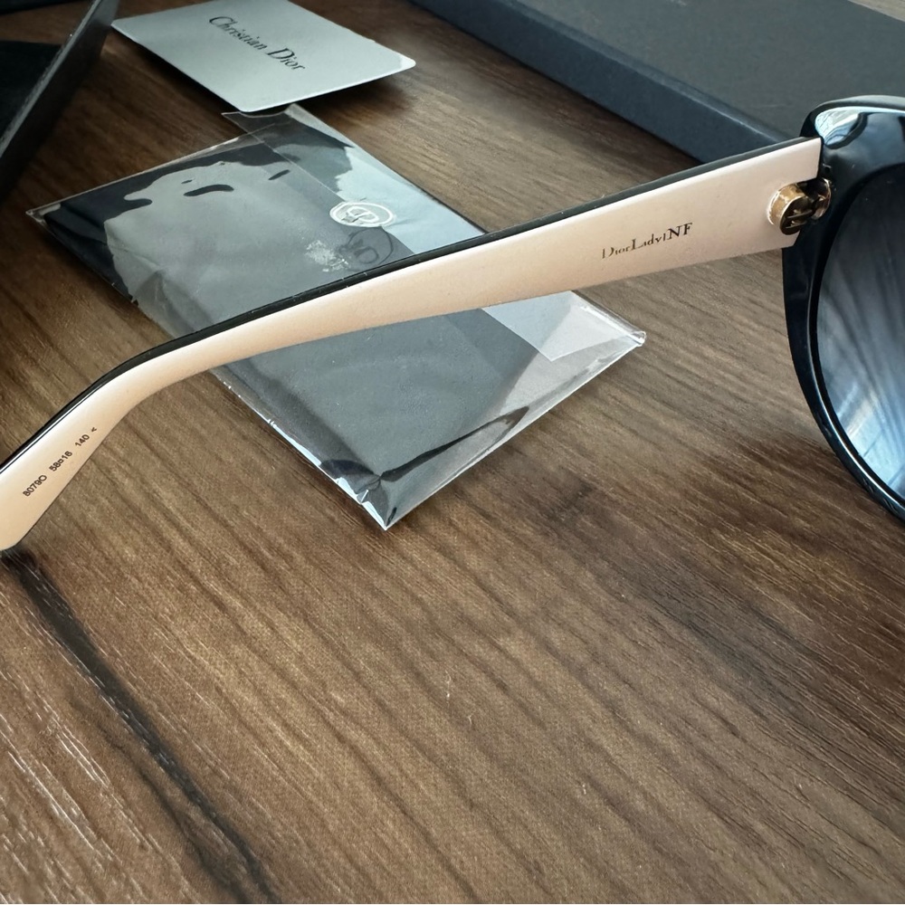 Authentic Christian Dior Lady Dior Black Cat Eye Sunglasses - Picture 4 of 7